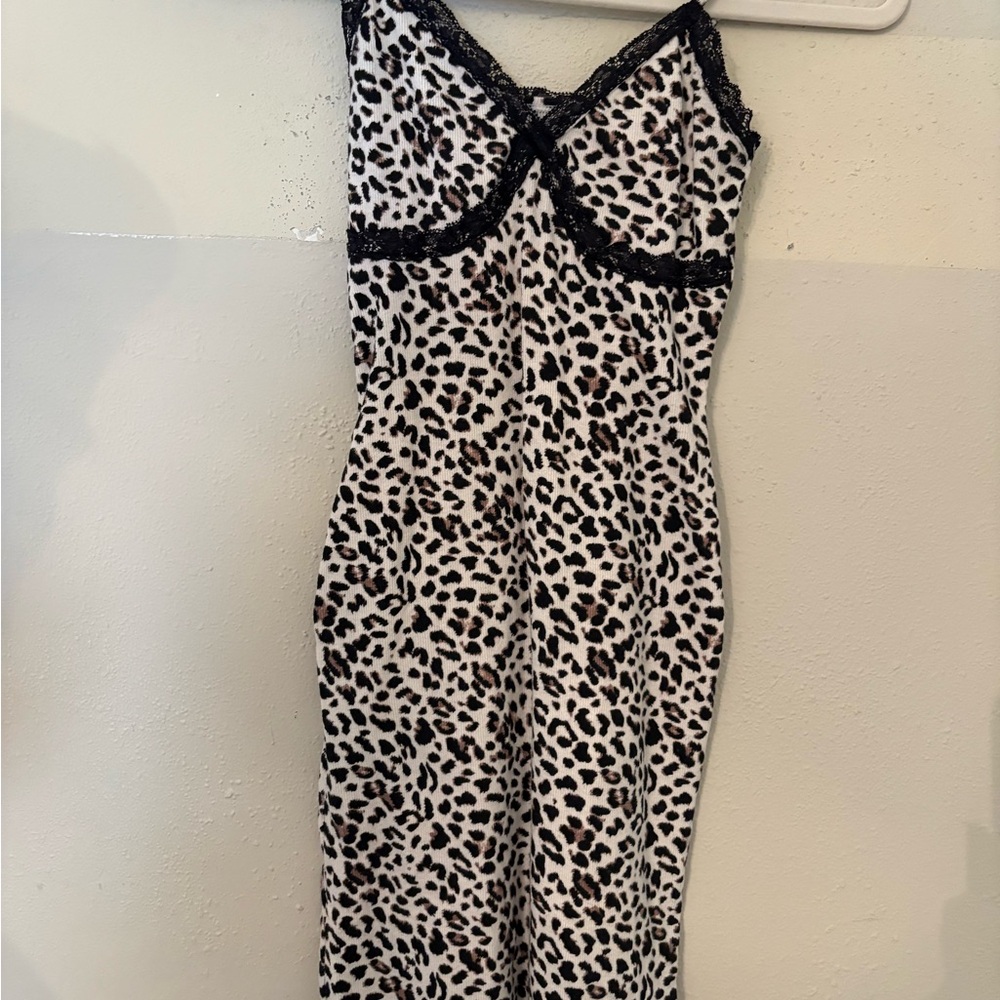 Wild Fable Leopard Print Chemise with Black Lace